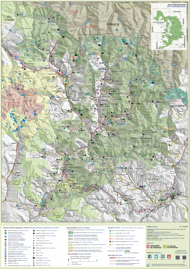 Plano del parc natural alt pirineu